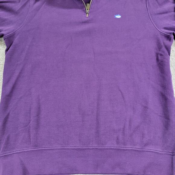 Southern Tide The Skip Jack Sweater Mens M Purple Ribbed Knit 1/4 Zip Logo - Picture 11 of 15